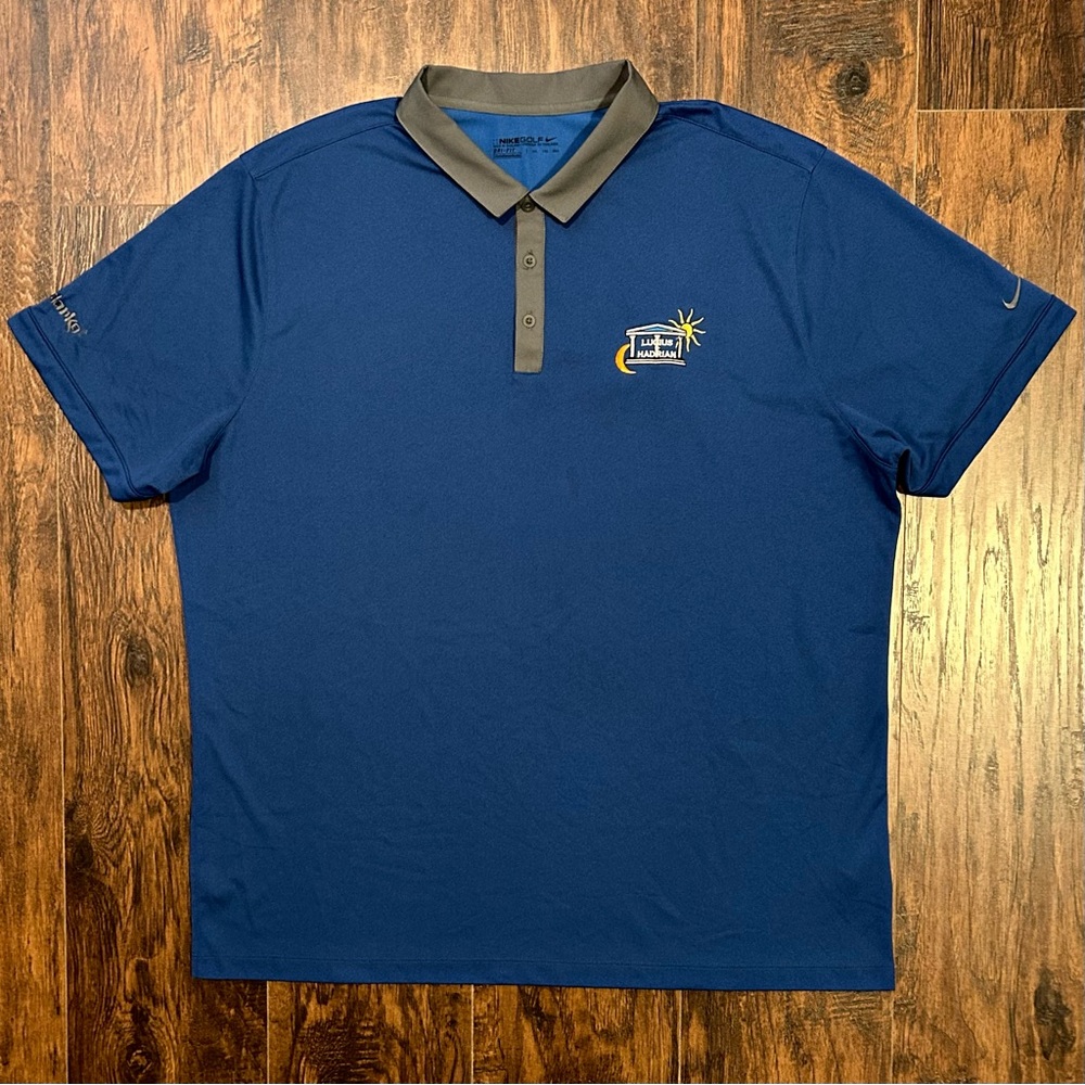 Nike Golf Lucius + Hadrian Anadarko Polo Shirt Blue Grey Dri Fit